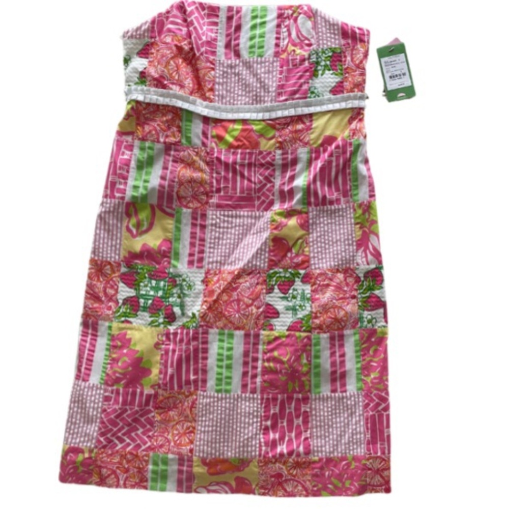 Lilly Pulitzer size 6 strapless pink patchwork dress